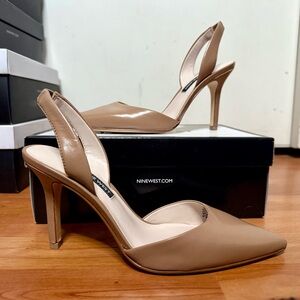 Nine West Tan Slingback Heels